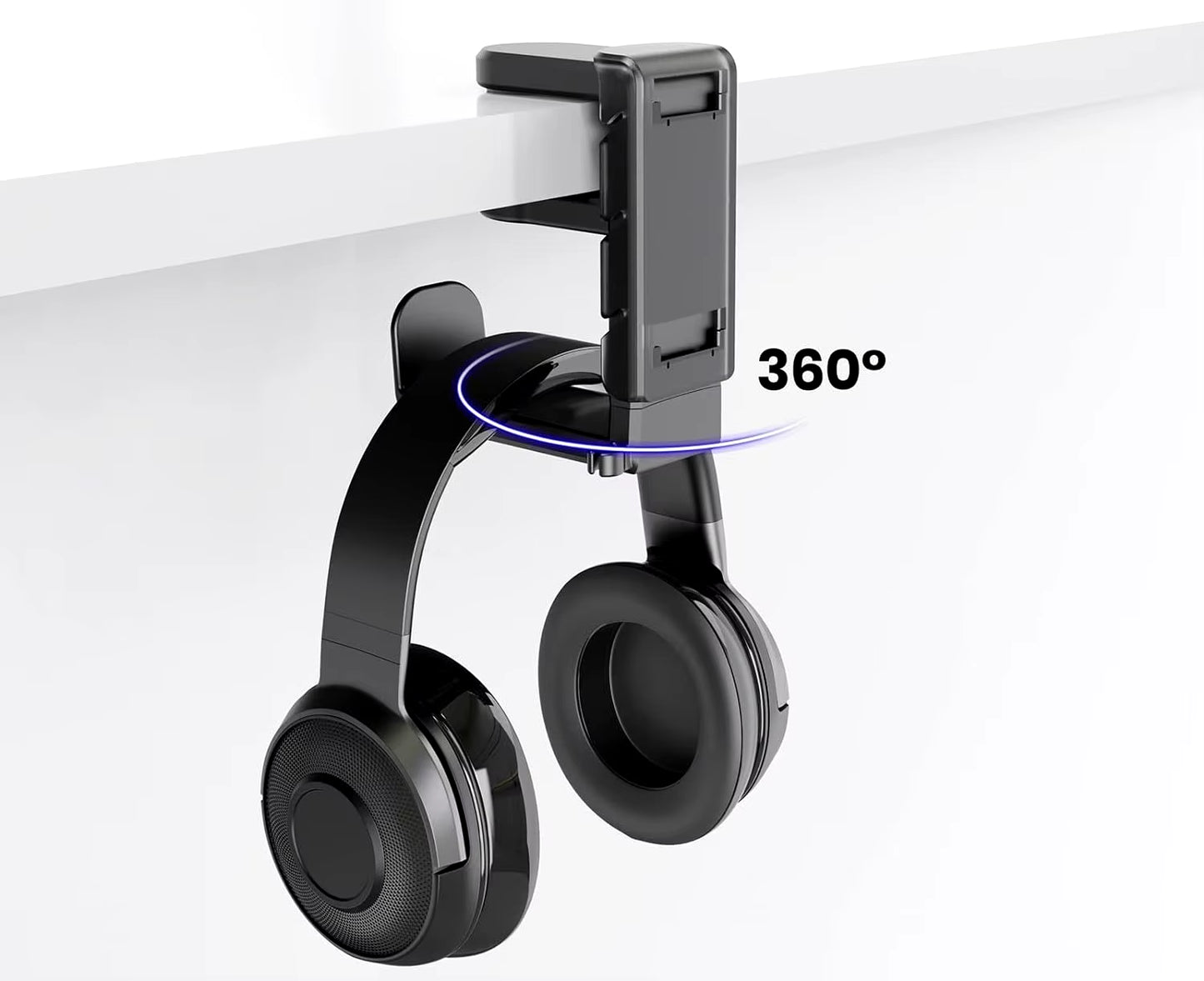 Portable Non Perforated Table Clip Hook Headphone Handle Bracket Controller Hanger Holder Stand