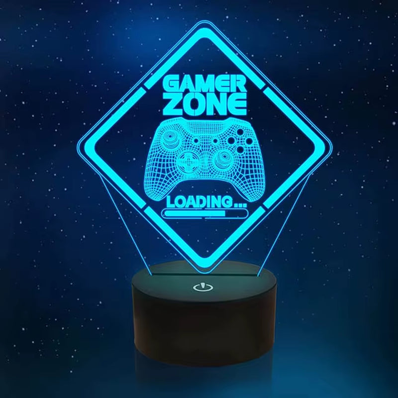 Gamer Zone 16 Colors Changing Touch & Remote Control Gamepad Controller Graphic Video Games Gamer Gift 3D Illusion Lamp for Men