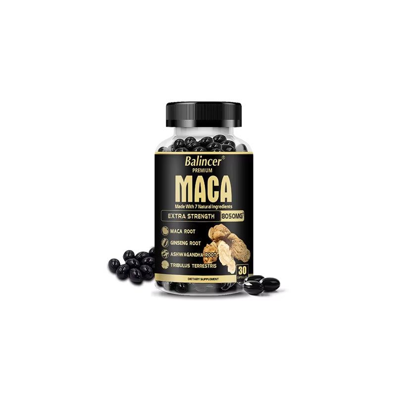 Maca Supplement - with Ginseng Ashwagandha Tribulus Terrestris 8050Mg - Muscle Mass, Endurance and Vitality