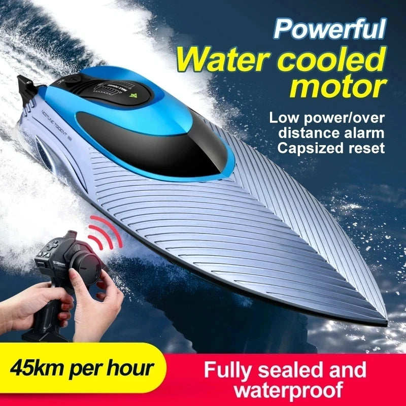 45KM/H RC High Speed Racing Boat Waterproof Speedboat 2.4G Remote Control Ship Water Game Kids Toys Children Birthday Gifts