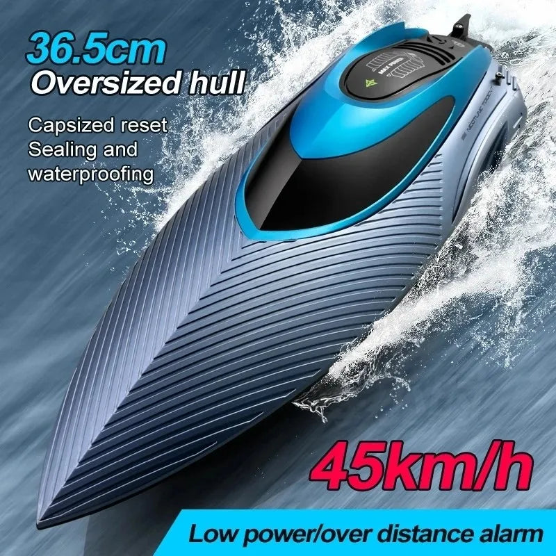 45KM/H RC High Speed Racing Boat Waterproof Speedboat 2.4G Remote Control Ship Water Game Kids Toys Children Birthday Gifts