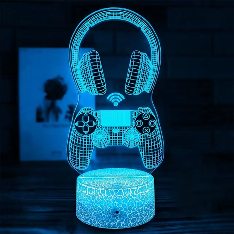 Gamer Zone 16 Colors Changing Touch & Remote Control Gamepad Controller Graphic Video Games Gamer Gift 3D Illusion Lamp for Men