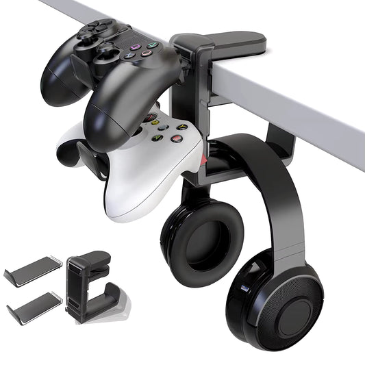 Portable Non Perforated Table Clip Hook Headphone Handle Bracket Controller Hanger Holder Stand